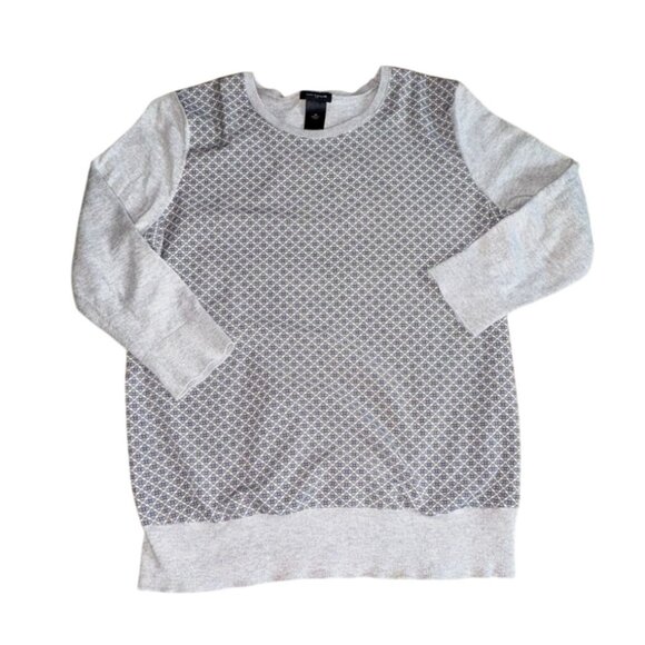 Ann Taylor Tops - Ann Taylor 3/4 Sleeve Sleeve Knit Blouse W/ Front Panel-Gray-Size M-GUC